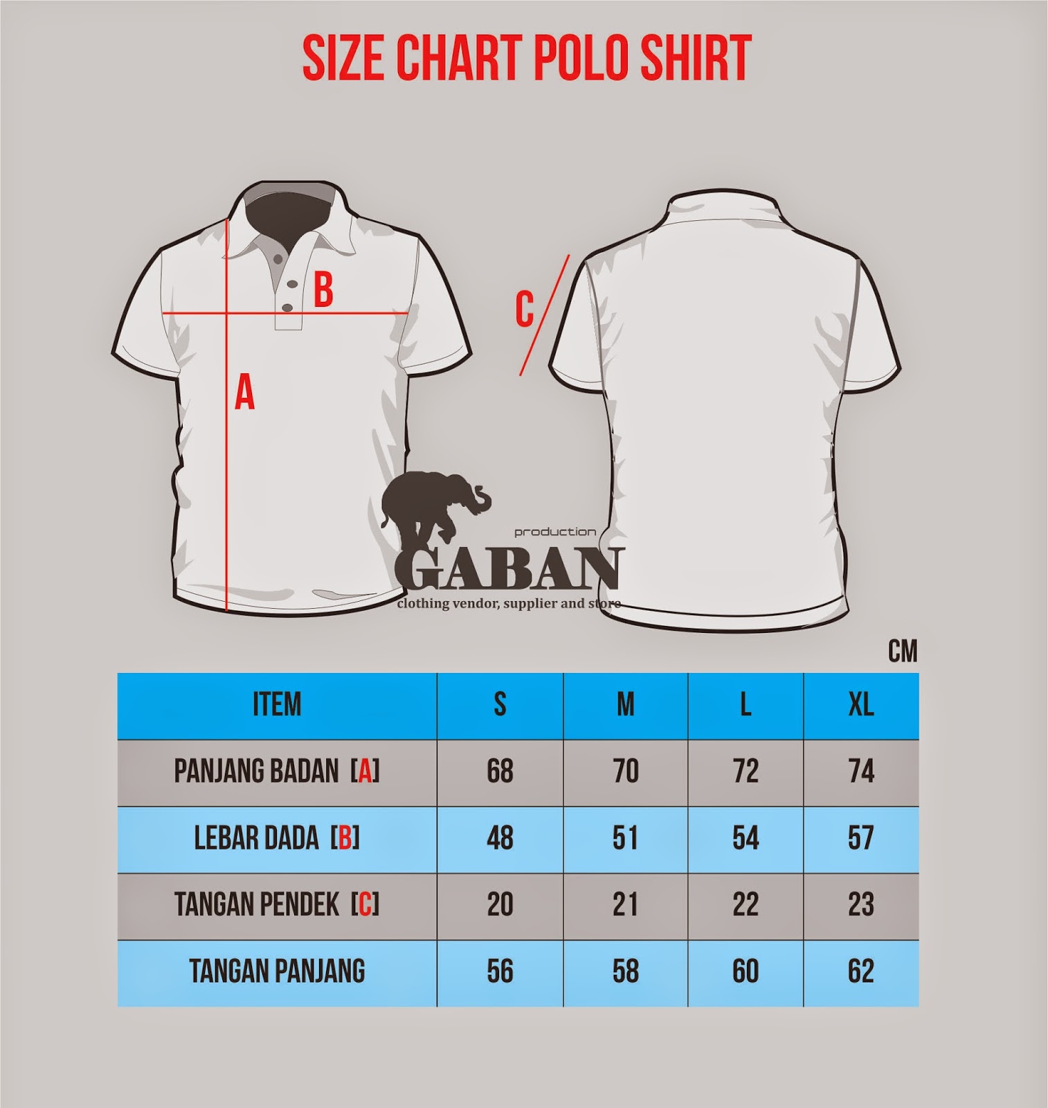 Size Chart Gaban Production